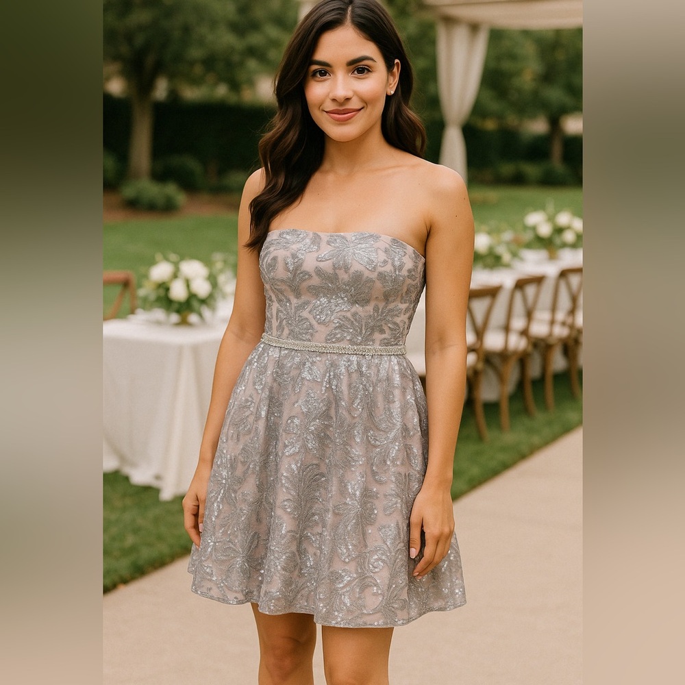 NWT Strapless Dress with Sequin details size 11